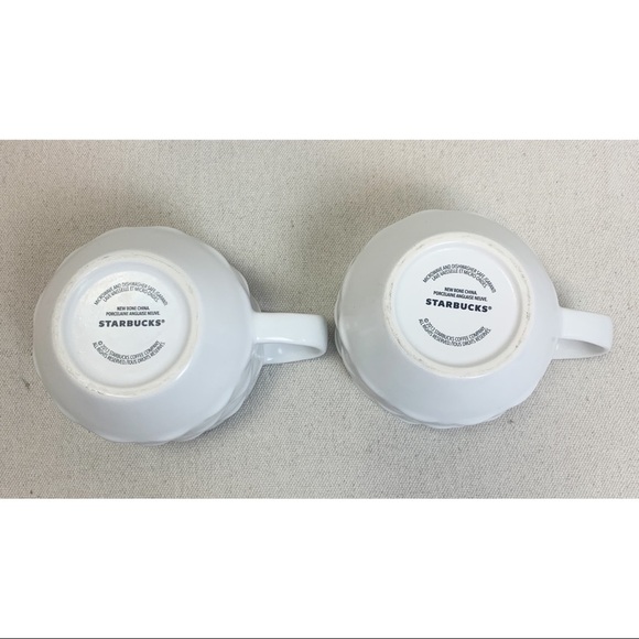 Pair Starbucks Bone China Textured Scales Mugs - Picture 3 of 6